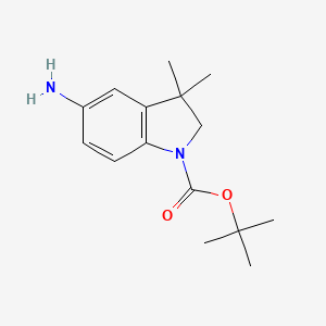 molecular formula C15H22N2O2 B1529487 1-Boc-5-amino-3,3-dimethylindoline CAS No. 1158745-53-9