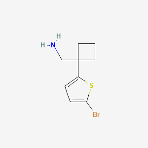 molecular formula C9H12BrNS B1529499 [1-(5-Bromothiophen-2-yl)cyclobutyl]methanamine CAS No. 1803604-58-1
