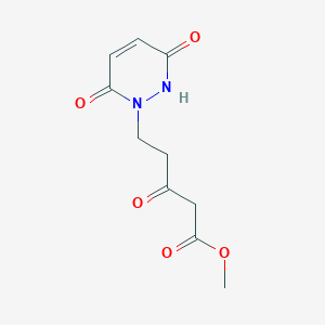 molecular formula C10H12N2O5 B1529501 5-(3-Hydroxy-6-oxo-6H-pyridazin-1-yl)-3-oxo-pentanoic acid methyl ester CAS No. 1083380-37-3