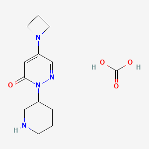 molecular formula C13H20N4O4 B1529502 5-(Azetidin-1-yl)-2-(piperidin-3-yl)-2,3-dihydropyridazin-3-one; carbonic acid CAS No. 1803595-23-4
