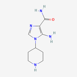 molecular formula C9H15N5O B1529507 5-氨基-1-(哌啶-4-基)-1H-咪唑-4-甲酰胺 CAS No. 1803596-20-4