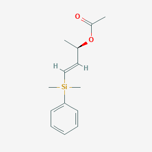molecular formula C14H20O2Si B152951 Acetic acid [(R,E)-1-(phenyldimethylsilyl)-1-buten-3-yl] ester CAS No. 129921-47-7