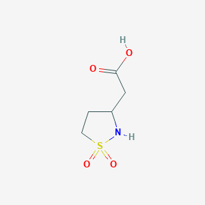 molecular formula C5H9NO4S B1529512 2-(1,1-Dioxo-1,2-thiazolidin-3-YL)acetic acid CAS No. 881652-54-6