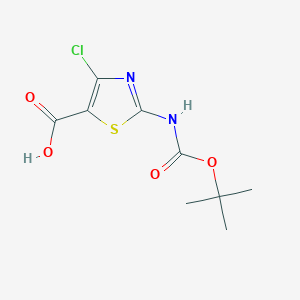 molecular formula C9H11ClN2O4S B1529518 2-氨基-4-氯-1,3-噻唑-5-羧酸，2-BOC 保护 CAS No. 612541-07-8