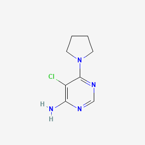 molecular formula C8H11ClN4 B1529520 5-Chloro-6-(pyrrolidin-1-yl)pyrimidin-4-amine CAS No. 1694836-50-4
