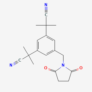 molecular formula C19H21N3O2 B15295314 5-[(2,5-Dioxo-1-pyrrolidinyl)methyl]-anastrozole 