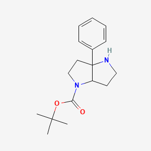molecular formula C17H24N2O2 B1529540 Pyrrolo[3,2-B]pyrrole-1(2H)-carboxylic acid, hexahydro-3A-phenyl-, 1,1-dimethylethyl ester CAS No. 1251010-74-8