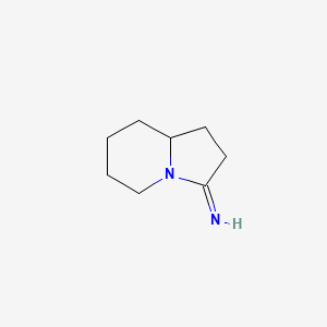 molecular formula C8H14N2 B15295429 Octahydroindolizin-3-imine 