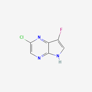 molecular formula C6H3ClFN3 B1529550 2-氯-7-氟-5H-吡咯并[2,3-B]吡嗪 CAS No. 1392803-74-5