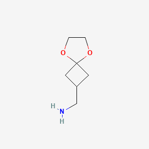 molecular formula C7H13NO2 B1529552 5,8-二氧杂螺[3.4]辛-2-基甲胺 CAS No. 1392804-87-3