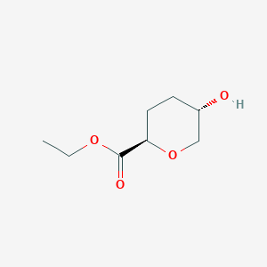 molecular formula C8H14O4 B1529553 乙基反式-5-羟基-四氢吡喃-2-羧酸酯 CAS No. 100514-05-4