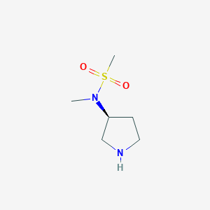 molecular formula C6H14N2O2S B1529555 (S)-N-methyl-N-(pyrrolidin-3-yl)methanesulfonamide CAS No. 1232061-15-2