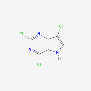 molecular formula C6H2Cl3N3 B1529559 2,4,7-三氯-5H-吡咯并[3,2-d]嘧啶 CAS No. 1923177-10-9