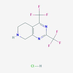 molecular formula C9H8ClF6N3 B1529566 2,4-Bis(trifluoromethyl)-5,6,7,8-tetrahydropyrido-[3,4-d]pyrimidine hydrochloride CAS No. 911636-86-7