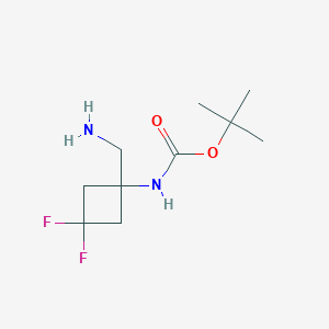 molecular formula C10H18F2N2O2 B1529572 1-(Boc-amino)-3,3-difluorocyclobutane-1-methylamine CAS No. 1363382-43-7