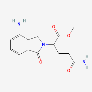 molecular formula C14H17N3O4 B15295722 Methyl 5-amino-2-(4-amino-1-oxoisoindolin-2-yl)-5-oxopentanoate 