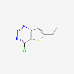 molecular formula C8H7ClN2S B1529575 6-Ethyl-4-chlorothieno[3,2-d]pyrimidine CAS No. 1408074-92-9
