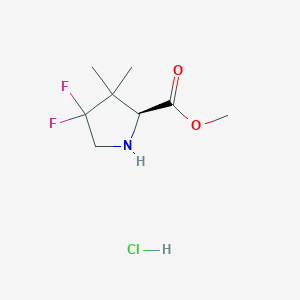 molecular formula C8H14ClF2NO2 B1529576 Methyl 4,4-Difluoro-3,3-dimethyl-L-proline hydrochloride CAS No. 1408229-33-3
