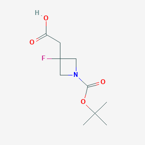 molecular formula C10H16FNO4 B1529587 1-Boc-3-fluoro-3-azetidineacetic acid CAS No. 1408074-68-9