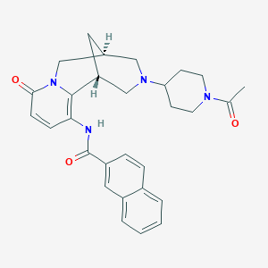 molecular formula C29H32N4O3 B15295982 N-[(1R,5S)-3-(1-Acetyl-4-piperidinyl)-1,3,4,5,6,8-hexahydro-8-oxo-1,5-methano-2H-pyrido[1,2-a][1,5]diazocin-11-yl]-2-naphthalenecarboxamide 