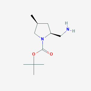 molecular formula C11H22N2O2 B1529606 cis-1-Boc-2-aminomethyl-4-methylpyrrolidine CAS No. 1363381-52-5