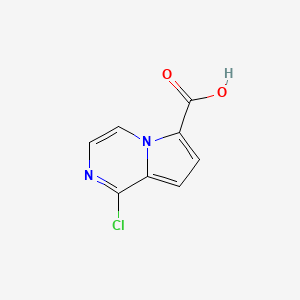 molecular formula C8H5ClN2O2 B15296212 1-Chloropyrrolo[1,2-a]pyrazine-6-carboxylic acid 