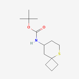 molecular formula C13H23NO2S B15296660 tert-butyl N-{5-thiaspiro[3.5]nonan-8-yl}carbamate 