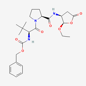 benzyl (S)-1-((S)-2-((2R,3S)-2-ethoxy-5-oxotetrahydrofuran-3-ylcarbamoyl)pyrrolidin-1-yl)-3,3-dimethyl-1-oxobutan-2-ylcarbamate