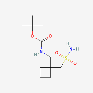 molecular formula C11H22N2O4S B15296831 tert-butyl N-{[1-(sulfamoylmethyl)cyclobutyl]methyl}carbamate 