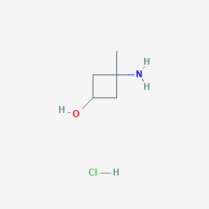 molecular formula C5H12ClNO B1529700 trans-3-Amino-3-methylcyclobutanol hydrochloride CAS No. 1403766-99-3