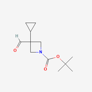 molecular formula C12H19NO3 B15297002 Tert-butyl 3-cyclopropyl-3-formylazetidine-1-carboxylate CAS No. 2837688-35-2