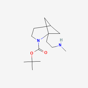 molecular formula C14H26N2O2 B15297086 Tert-butyl 1-[2-(methylamino)ethyl]-2-azabicyclo[3.1.1]heptane-2-carboxylate 