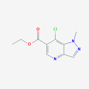 molecular formula C10H10ClN3O2 B15297148 ethyl 7-chloro-1-methyl-1H-pyrazolo[4,3-b]pyridine-6-carboxylate CAS No. 59376-48-6