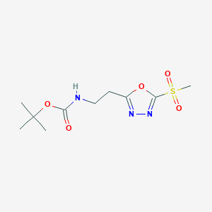 molecular formula C10H17N3O5S B15297167 Tert-butyl {2-[5-(methylsulfonyl)-1,3,4-oxadiazol-2-yl]ethyl}carbamate 