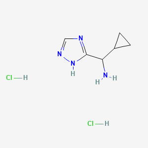 molecular formula C6H12Cl2N4 B15297294 cyclopropyl(1H-1,2,4-triazol-5-yl)methanamine dihydrochloride 
