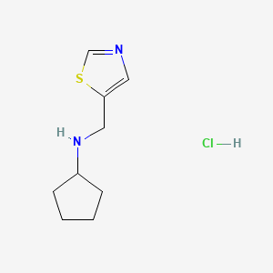 molecular formula C9H15ClN2S B15297318 N-[(1,3-thiazol-5-yl)methyl]cyclopentanamine hydrochloride CAS No. 2901101-97-9