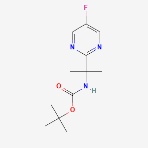 molecular formula C12H18FN3O2 B15297331 tert-butyl N-[2-(5-fluoropyrimidin-2-yl)propan-2-yl]carbamate 