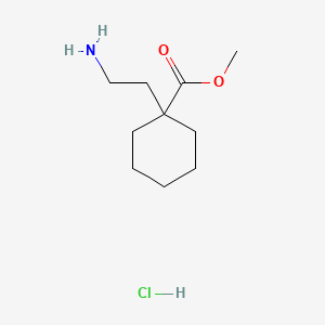 molecular formula C10H20ClNO2 B15297490 Methyl 1-(2-aminoethyl)cyclohexane-1-carboxylate hydrochloride 