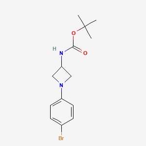 molecular formula C14H19BrN2O2 B15297506 tert-butyl N-[1-(4-bromophenyl)azetidin-3-yl]carbamate 