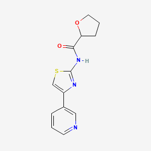 molecular formula C13H13N3O2S B15297514 N-[4-(pyridin-3-yl)-1,3-thiazol-2-yl]oxolane-2-carboxamide 