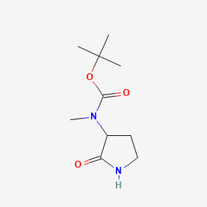 molecular formula C10H18N2O3 B15297516 tert-butyl N-methyl-N-(2-oxopyrrolidin-3-yl)carbamate 