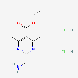 molecular formula C10H17Cl2N3O2 B15297554 Ethyl 2-(aminomethyl)-4,6-dimethylpyrimidine-5-carboxylate dihydrochloride 
