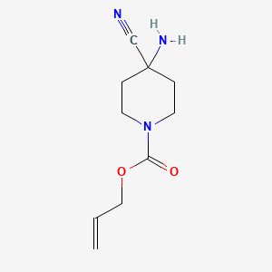molecular formula C10H15N3O2 B15297580 Prop-2-en-1-yl 4-amino-4-cyanopiperidine-1-carboxylate 
