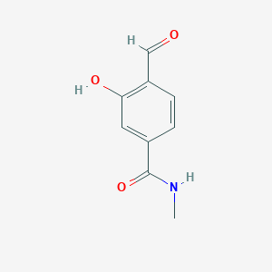 molecular formula C9H9NO3 B15297625 4-Formyl-3-hydroxy-N-methylbenzamide CAS No. 1243457-63-7