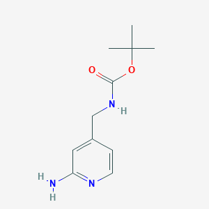 molecular formula C11H17N3O2 B1529766 tert-Butyl ((2-aminopyridin-4-yl)methyl)carbamate CAS No. 474809-21-7
