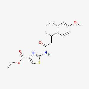 molecular formula C19H22N2O4S B15297697 Ethyl 2-[2-(6-methoxy-1,2,3,4-tetrahydronaphthalen-1-yl)acetamido]-1,3-thiazole-4-carboxylate 