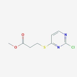 molecular formula C8H9ClN2O2S B15297749 Methyl 3-[(2-chloropyrimidin-4-yl)sulfanyl]propanoate CAS No. 1248984-96-4