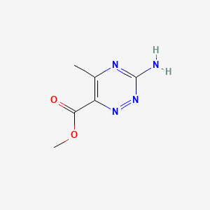 molecular formula C6H8N4O2 B15297766 Methyl 3-amino-5-methyl-1,2,4-triazine-6-carboxylate 