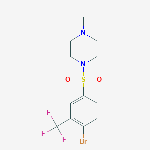 molecular formula C12H14BrF3N2O2S B1529780 1-{[4-Bromo-3-(trifluoromethyl)phenyl]sulfonyl}-4-methylpiperazine CAS No. 486422-42-8