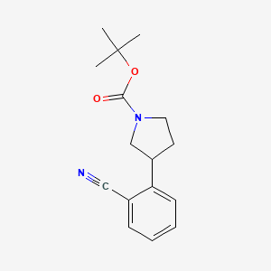 molecular formula C16H20N2O2 B15297913 Tert-butyl 3-(2-cyanophenyl)pyrrolidine-1-carboxylate 